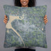 Person holding 22x22 Custom Russellville Arkansas Map Throw Pillow in Afternoon