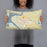 Person holding 20x12 Custom Russellville Arkansas Map Throw Pillow in Woodblock