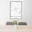 24x36 Rutland Vermont Map Print Portrait Orientation in Classic Style Behind 2 Chairs Table and Potted Plant