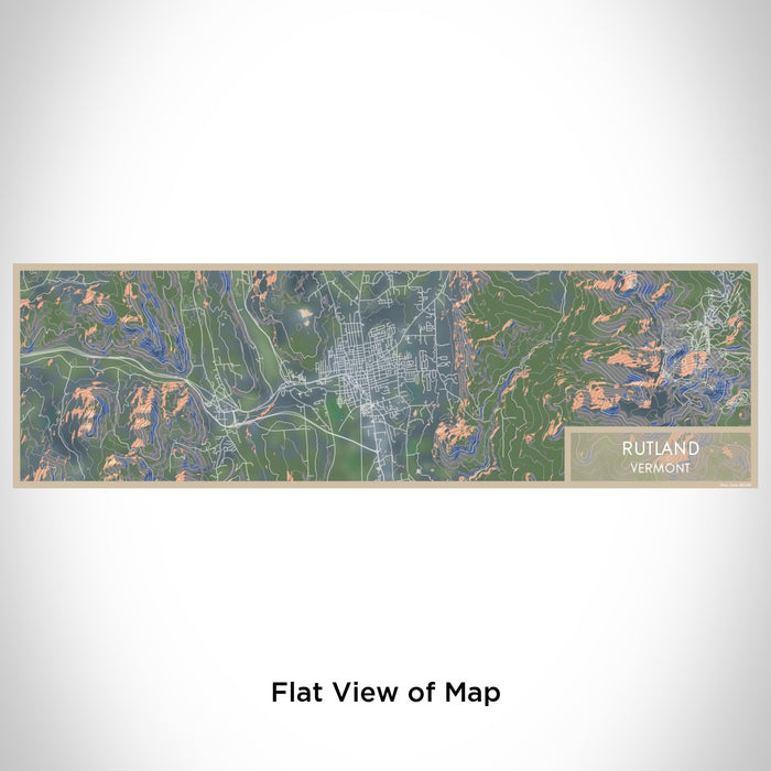 Flat View of Map Custom Rutland Vermont Map Enamel Mug in Afternoon