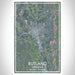 Rutland Vermont Map Print Portrait Orientation in Afternoon Style With Shaded Background