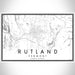 Rutland Vermont Map Print Landscape Orientation in Classic Style With Shaded Background