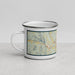 Left View Custom Rutland Vermont Map Enamel Mug in Woodblock