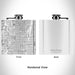 Rendered View of Ryan Place Fort Worth Map Engraving on 6oz Stainless Steel Flask in White