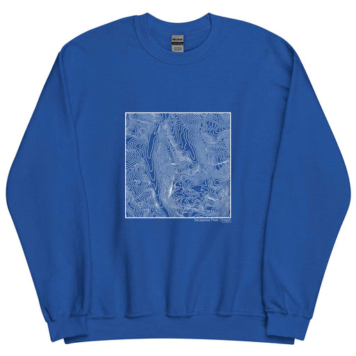 Sacajawea Peak Oregon Topographic  Map Unisex Crewneck Sweater with City inscription in Royal Blue