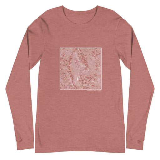 Sacajawea Peak Oregon Topographic  Map Unisex Long-Sleeve T-shirt with City inscription in Heather Mauve