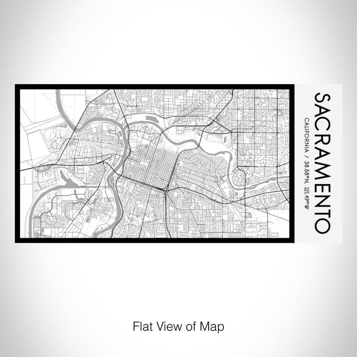 Rendered View of Sacramento California Map on 17oz Stainless Steel Insulated Bottle with printed classic style map