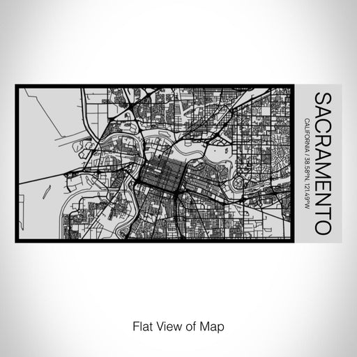 Rendered View of Sacramento California Map on 17oz Stainless Steel Insulated Cola Bottle in Stainless