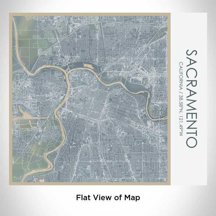 Rendered View of Sacramento California Map on 17oz Stainless Steel Insulated Tumbler in Afternoon Map Style