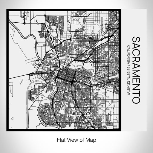 Rendered View of Sacramento California Map on 17oz Stainless Steel Insulated Tumbler in Matte White with Tactile Lines