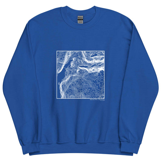 Sacred Rim Wyoming Topographic  Map Unisex Crewneck Sweater with City inscription in Royal Blue