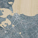 Sag Harbor New York Map Print in Afternoon Style Zoomed In Close Up Showing Details