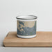 Front View Custom Sag Harbor New York Map Enamel Mug in Afternoon on Cutting Board