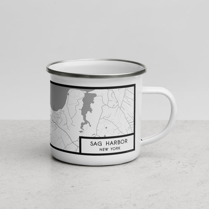 Right View Custom Sag Harbor New York Map Enamel Mug in Classic