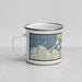 Left View Custom Sag Harbor New York Map Enamel Mug in Woodblock