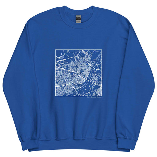 Saint Charles Missouri  Map Unisex Crewneck Sweater with City inscription in Royal Blue