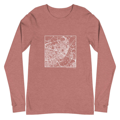 Saint Charles Missouri  Map Unisex Long-Sleeve T-shirt with City inscription in Heather Mauve