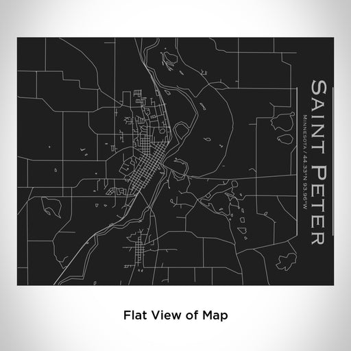 Rendered View of Saint Peter Minnesota Map Engraving on 20oz Stainless Steel Insulated Bottle with Bamboo Top in Black