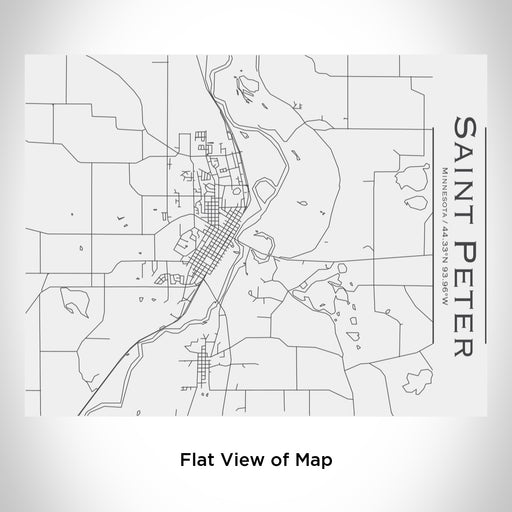 Rendered View of Saint Peter Minnesota Map Engraving on 20oz Stainless Steel Insulated Bottle with Bamboo Top in White