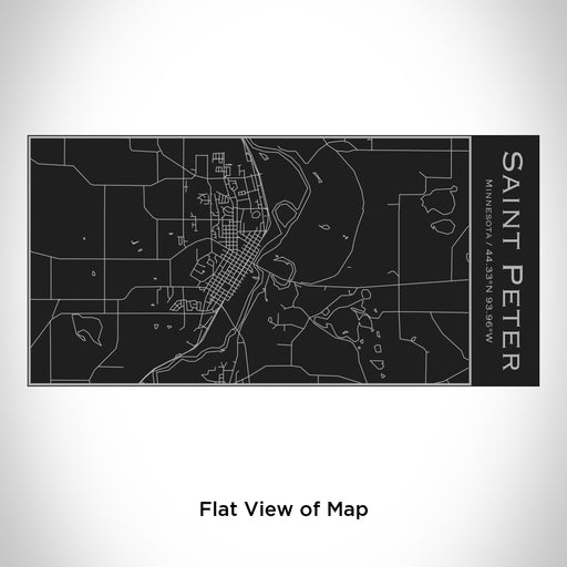 Rendered View of Saint Peter Minnesota Map Engraving on 17oz Stainless Steel Insulated Cola Bottle in Black