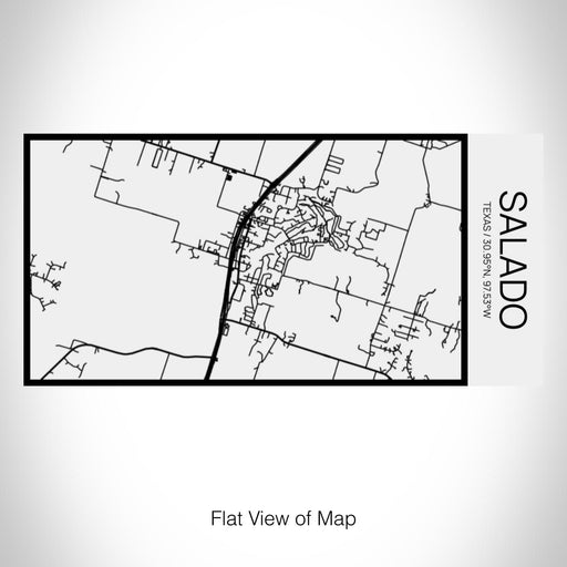 Rendered View of Salado Texas Map on 17oz Stainless Steel Insulated Cola Bottle in Stainless in Matte White