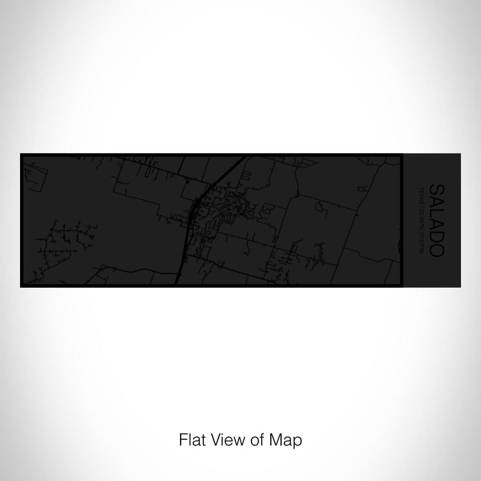 Rendered View of Salado Texas Map on 10oz Stainless Steel Insulated Cup in Matte Black with Sliding Lid