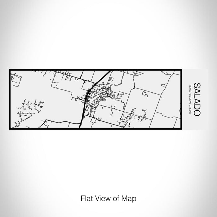 Rendered View of Salado Texas Map on 10oz Stainless Steel Insulated Cup in Matte White with Sliding Lid