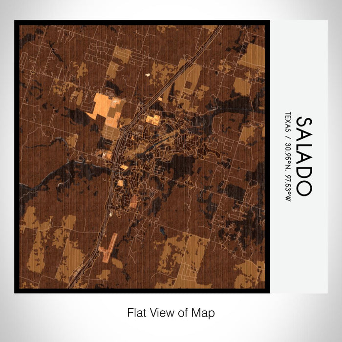 Rendered View of Salado Texas Map on 17oz Stainless Steel Insulated Tumbler in Ember Map Style