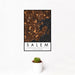 12x18 Salem Massachusetts Map Print Portrait Orientation in Ember Style With Small Cactus Plant in White Planter