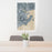 24x36 Salem Massachusetts Map Print Portrait Orientation in Afternoon Style Behind 2 Chairs Table and Potted Plant