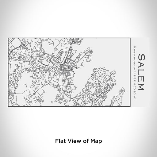Rendered View of Salem Massachusetts Map Engraving on 17oz Stainless Steel Insulated Cola Bottle in White