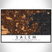Salem Massachusetts Map Print Landscape Orientation in Ember Style With Shaded Background