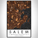 Salem Massachusetts Map Print Portrait Orientation in Ember Style With Shaded Background