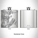 Rendered View of Salem Massachusetts Map Engraving on 6oz Stainless Steel Flask