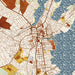 Salem Massachusetts Map Print in Woodblock Style Zoomed In Close Up Showing Details