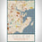 Salem Massachusetts Map Print Portrait Orientation in Woodblock Style With Shaded Background