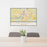 24x36 Salisbury Maryland Map Print Lanscape Orientation in Woodblock Style Behind 2 Chairs Table and Potted Plant