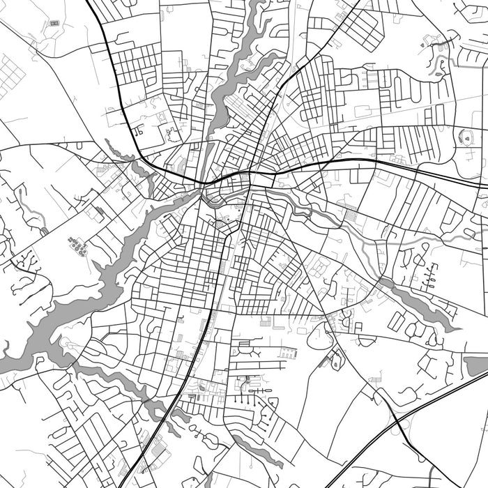 Salisbury Maryland Map Print in Classic Style Zoomed In Close Up Showing Details