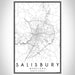 Salisbury Maryland Map Print Portrait Orientation in Classic Style With Shaded Background