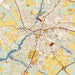 Salisbury Maryland Map Print in Woodblock Style Zoomed In Close Up Showing Details