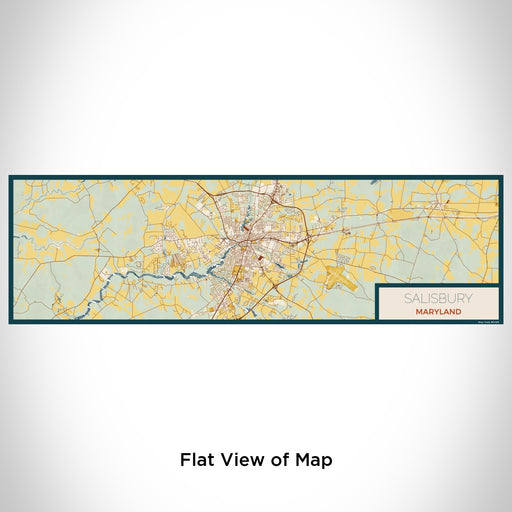 Flat View of Map Custom Salisbury Maryland Map Enamel Mug in Woodblock