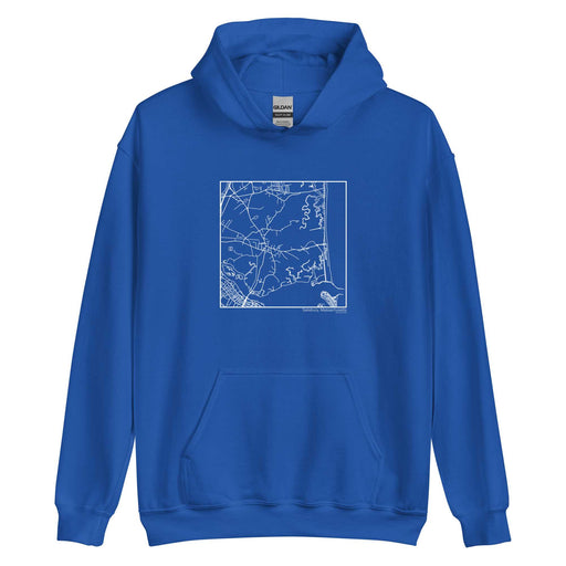 Salisbury Massachusetts  Map Unisex Hoodie Sweater with City inscription in Royal Blue
