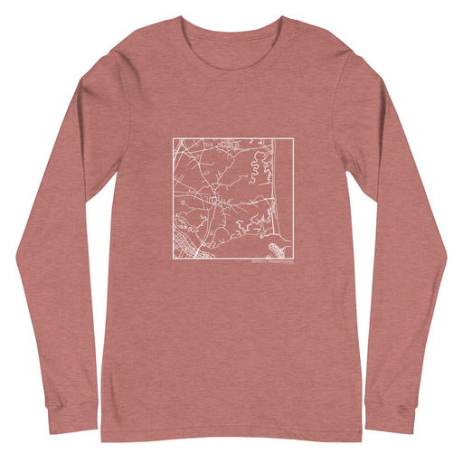 Salisbury Massachusetts  Map Unisex Long-Sleeve T-shirt with City inscription in Heather Mauve