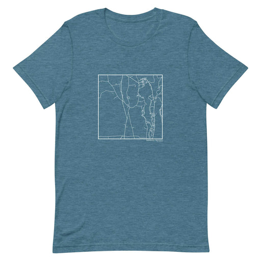 Salisbury Vermont  Map Unisex T-Shirt with City inscription in Heather Teal