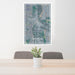 24x36 Salmon Idaho Map Print Portrait Orientation in Afternoon Style Behind 2 Chairs Table and Potted Plant