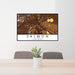 24x36 Salmon Idaho Map Print Lanscape Orientation in Ember Style Behind 2 Chairs Table and Potted Plant