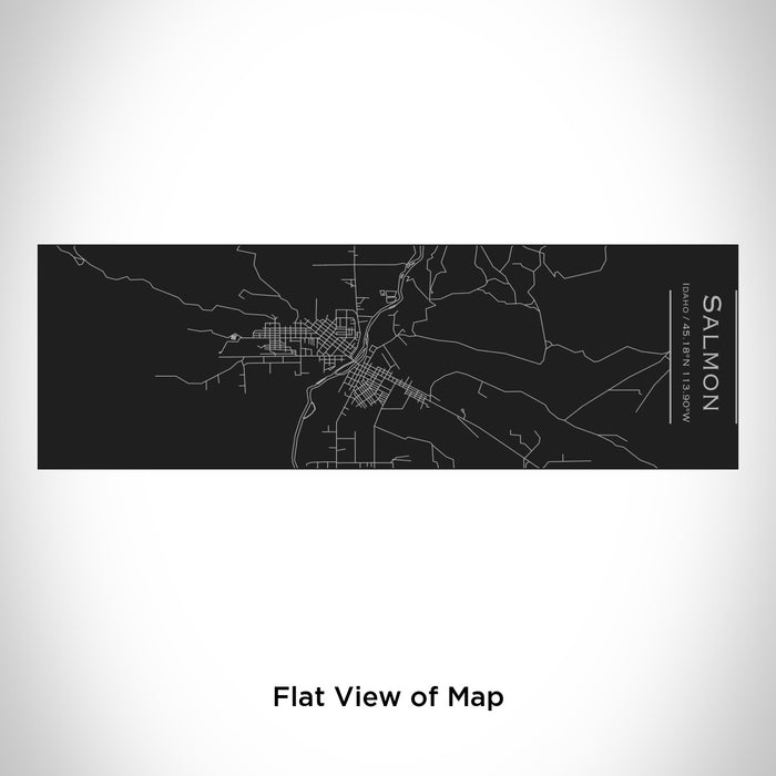 Rendered View of Salmon Idaho Map Engraving on 10oz Stainless Steel Insulated Cup with Sliding Lid in Black