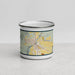 Front View Custom Salmon Idaho Map Enamel Mug in Woodblock