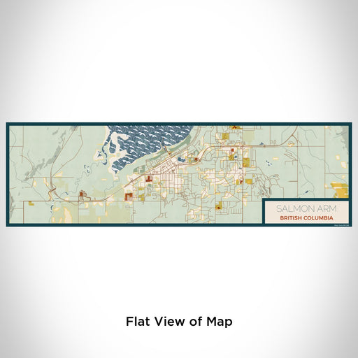 Flat View of Map Custom Salmon Arm British Columbia Map Enamel Mug in Woodblock