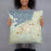 Person holding 18x18 Custom Salmon Arm British Columbia Map Throw Pillow in Woodblock